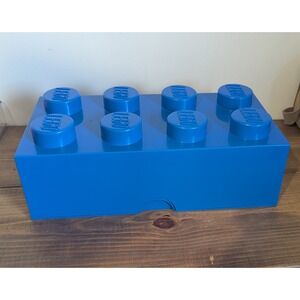LEGO Blue Storage Brick 8 Stud Stackable Toy Box Container 2019 19.5 x 9.75 x 6"